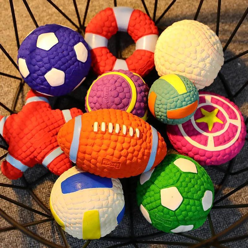 Squeaky - Jouets pour chiens en Latex naturel, balles souples et rebondissantes, pour petits, moyens et grands chiens, jouet interactif à mâcher - Tao-K9