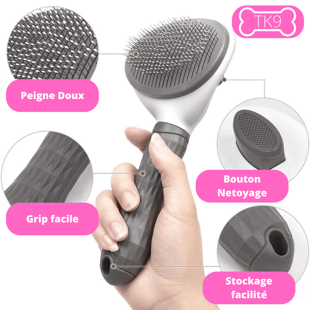 Brosse autonettoyante - Peigne - Chien - Tao-K9
