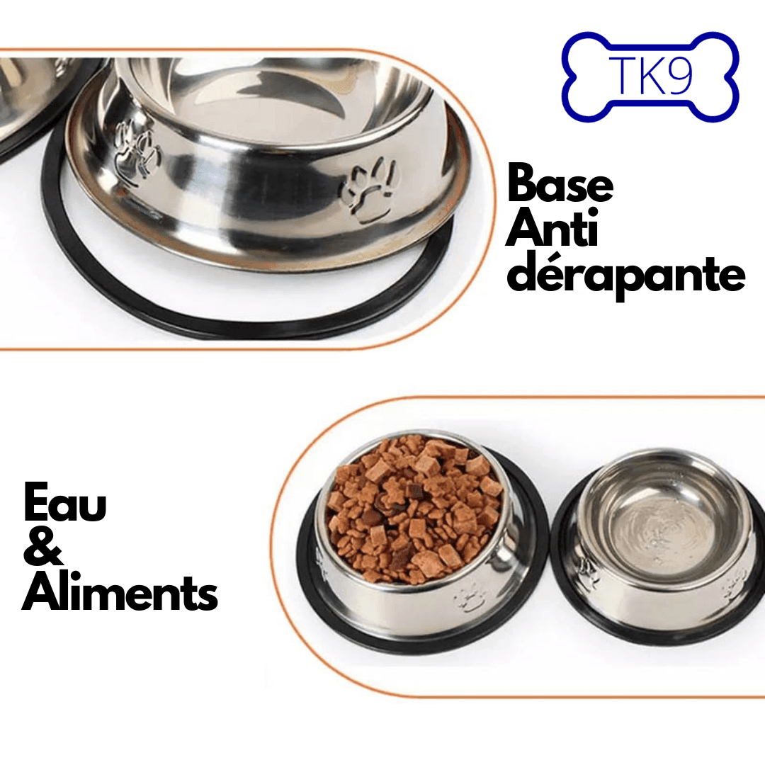 Gamelle en acier inoxydable - 6 tailles disponibles - Tao-K9