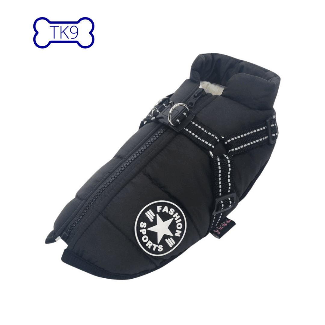 MANTEAU IMPERMÉABLE POUR CHIENS, GILET CHAUD POUR CHIENS, Gilet Harnais imperméable - Tao-K9
