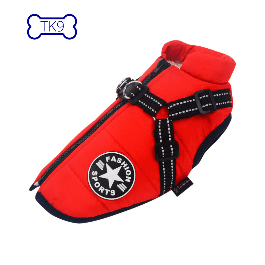 MANTEAU IMPERMÉABLE POUR CHIENS, GILET CHAUD POUR CHIENS, Gilet Harnais imperméable - Tao-K9