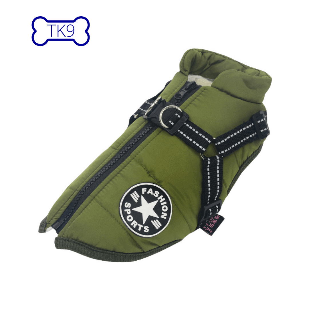 MANTEAU IMPERMÉABLE POUR CHIENS, GILET CHAUD POUR CHIENS, Gilet Harnais imperméable - Tao-K9