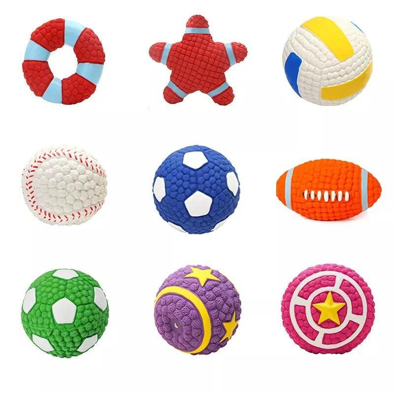 Squeaky - Jouets pour chiens en Latex naturel, balles souples et rebondissantes, pour petits, moyens et grands chiens, jouet interactif à mâcher - Tao-K9