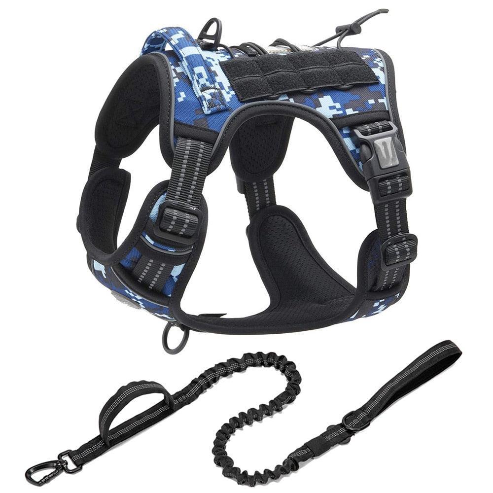 Harnais Tactique - épaules libres - anti traction - option laisse assortie - Tao-K9
