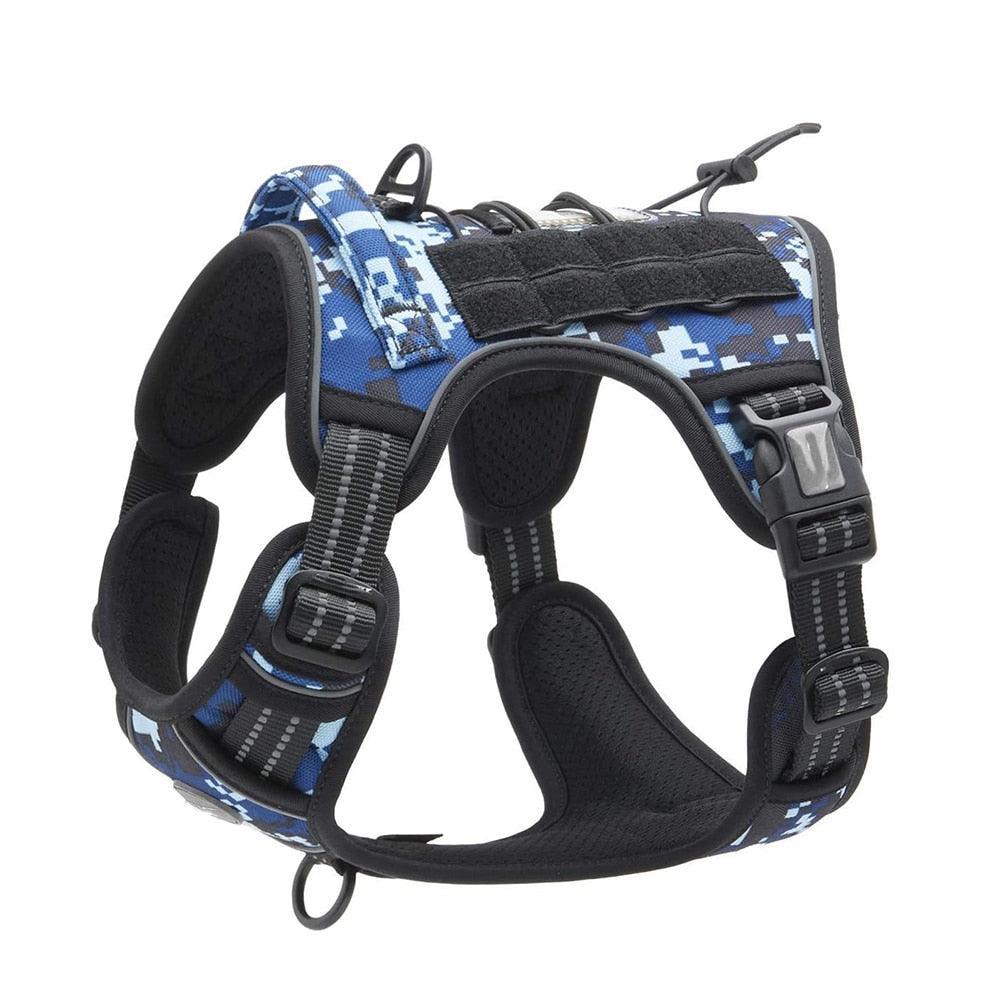 Harnais Tactique - épaules libres - anti traction - option laisse assortie - Tao-K9