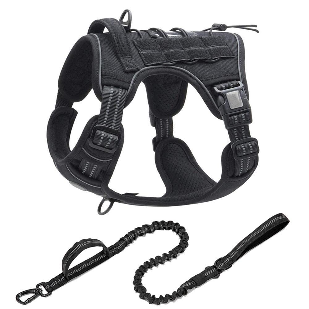 Harnais Tactique - épaules libres - anti traction - option laisse assortie - Tao-K9