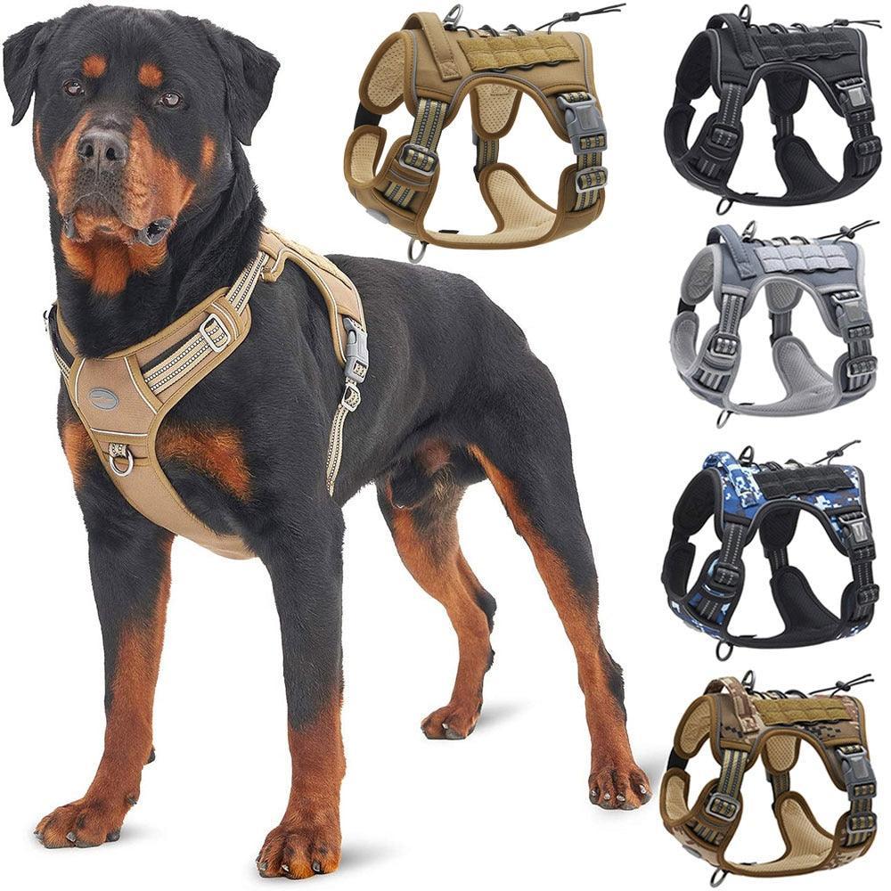 Harnais Tactique - épaules libres - anti traction - option laisse assortie - Tao-K9