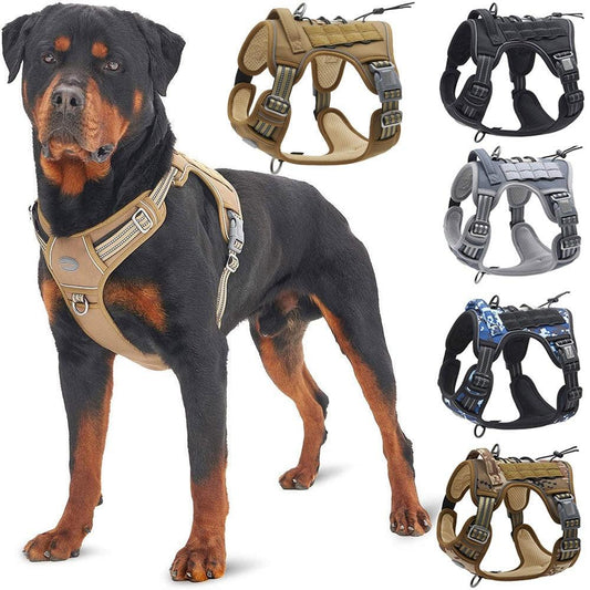 Harnais Tactique - épaules libres - anti traction - option laisse assortie - Tao-K9