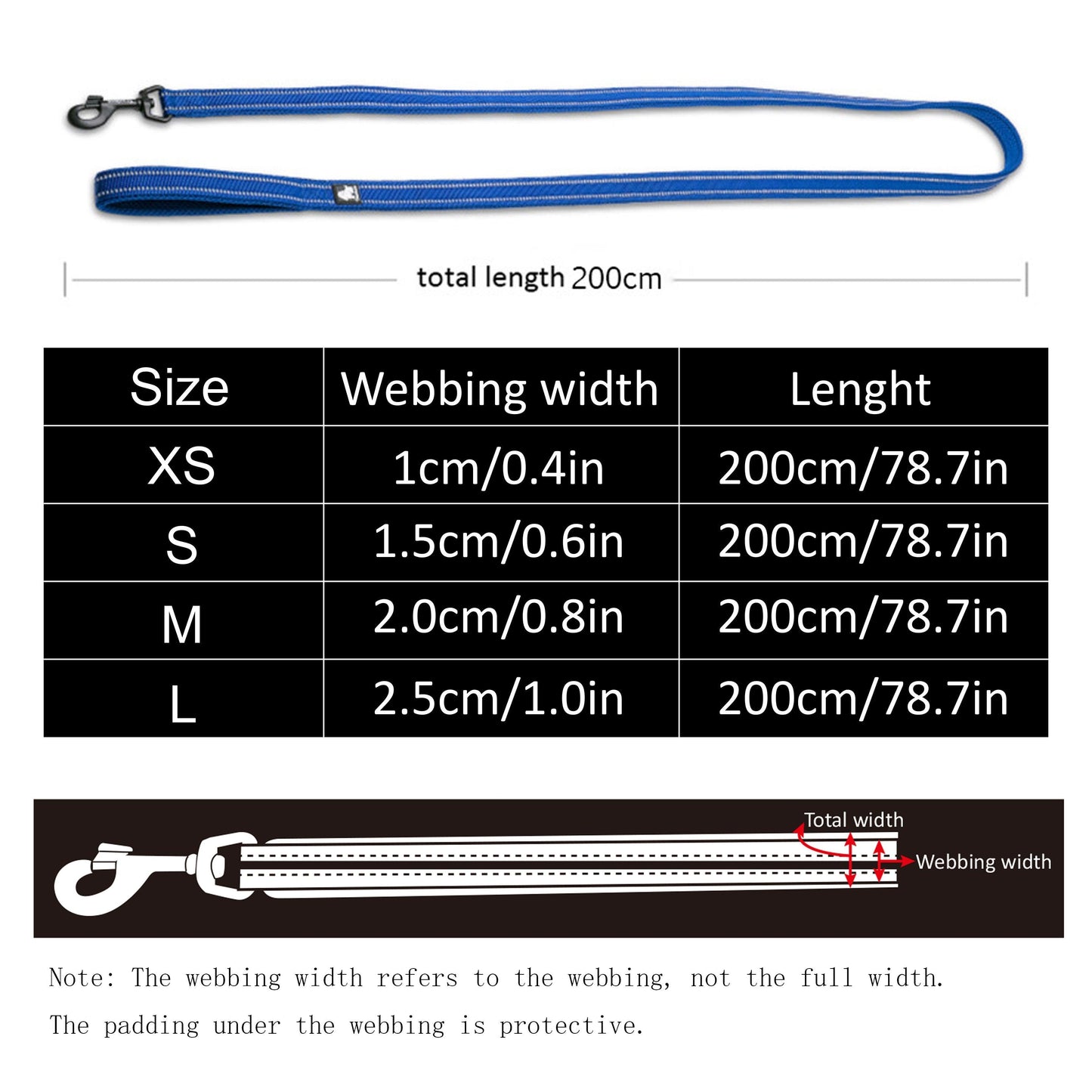 Laisse souple en Nylon TrueLove, réfléchissante, 11 couleurs, 200cm - Tao-K9