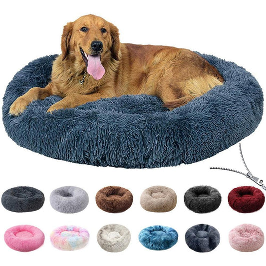 Le Pet Lit - 40 à 100 cm - Lavable en machine - Coussin rond - peluche douce pour chien - Tao-K9