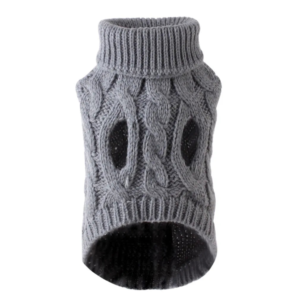 Pull tricoté torsadé pour petit chien, chaud automne-hiver
