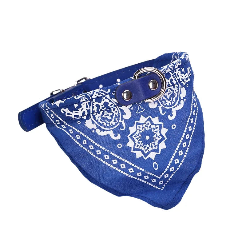 Collier bandana réglable pour chien et chat, foulard en simili-cuir