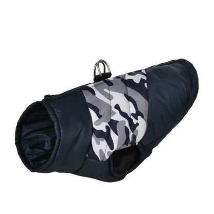 Manteau d'hiver imperméable pour chien, doublé, imprimé camouflage