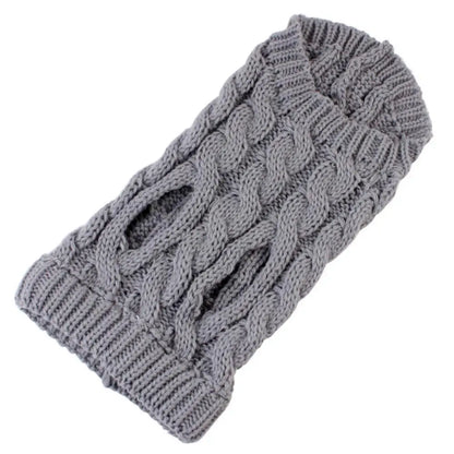 Pull tricoté torsadé pour petit chien, chaud automne-hiver
