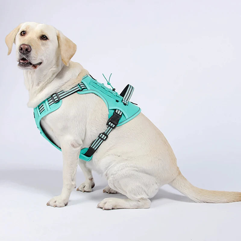 Harnais tactique anti-traction réfléchissant pour chien