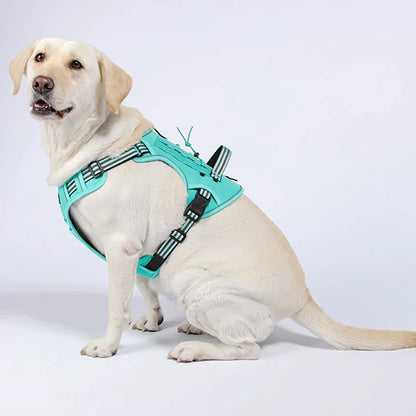 Harnais tactique anti-traction réfléchissant pour chien