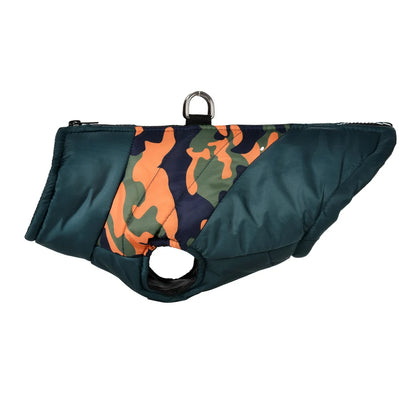 Manteau d'hiver imperméable pour chien, doublé, imprimé camouflage