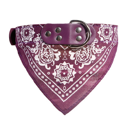 Collier bandana réglable pour chien et chat, foulard en simili-cuir