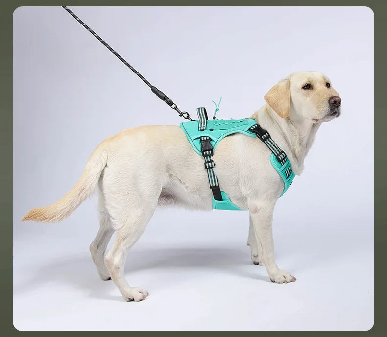 Harnais tactique anti-traction réfléchissant pour chien