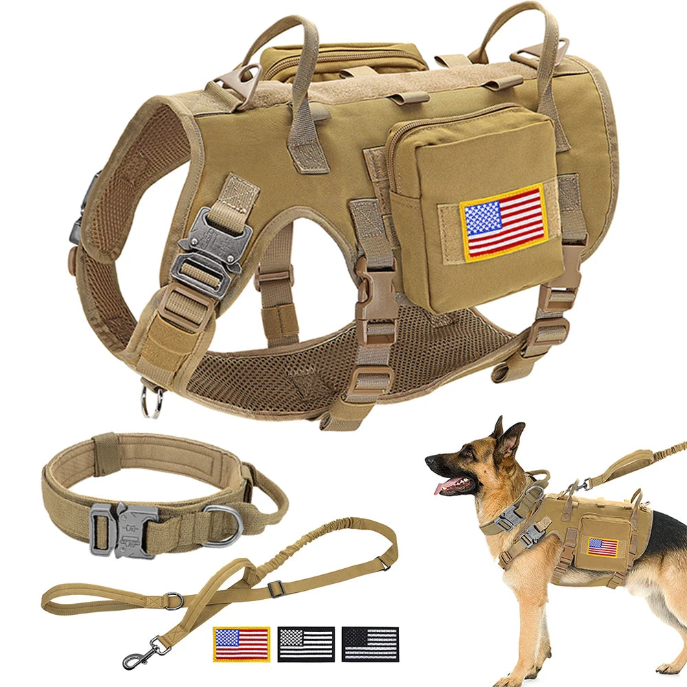 Pack Harnais Tactique XL Army Pro - Couverture Maximum pour Grands Chiens