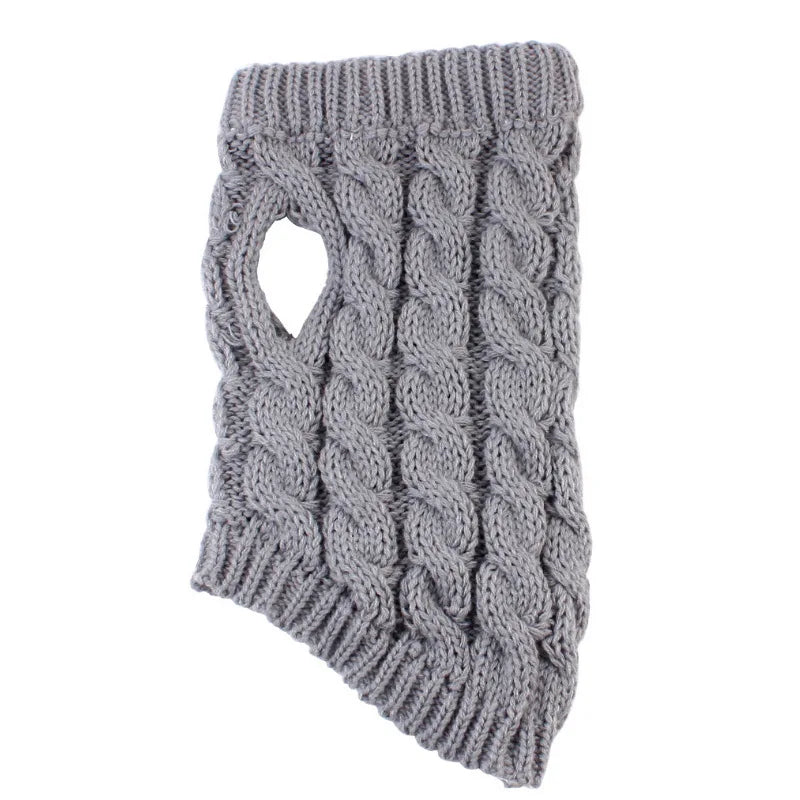 Pull tricoté torsadé pour petit chien, chaud automne-hiver