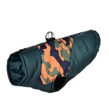 Manteau d'hiver imperméable pour chien, doublé, imprimé camouflage