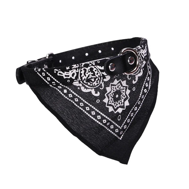 Collier bandana réglable pour chien et chat, foulard en simili-cuir