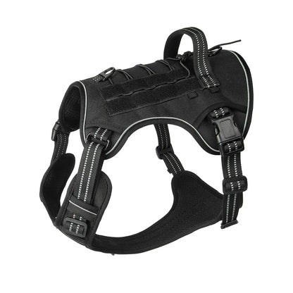 Harnais tactique anti-traction réfléchissant pour chien