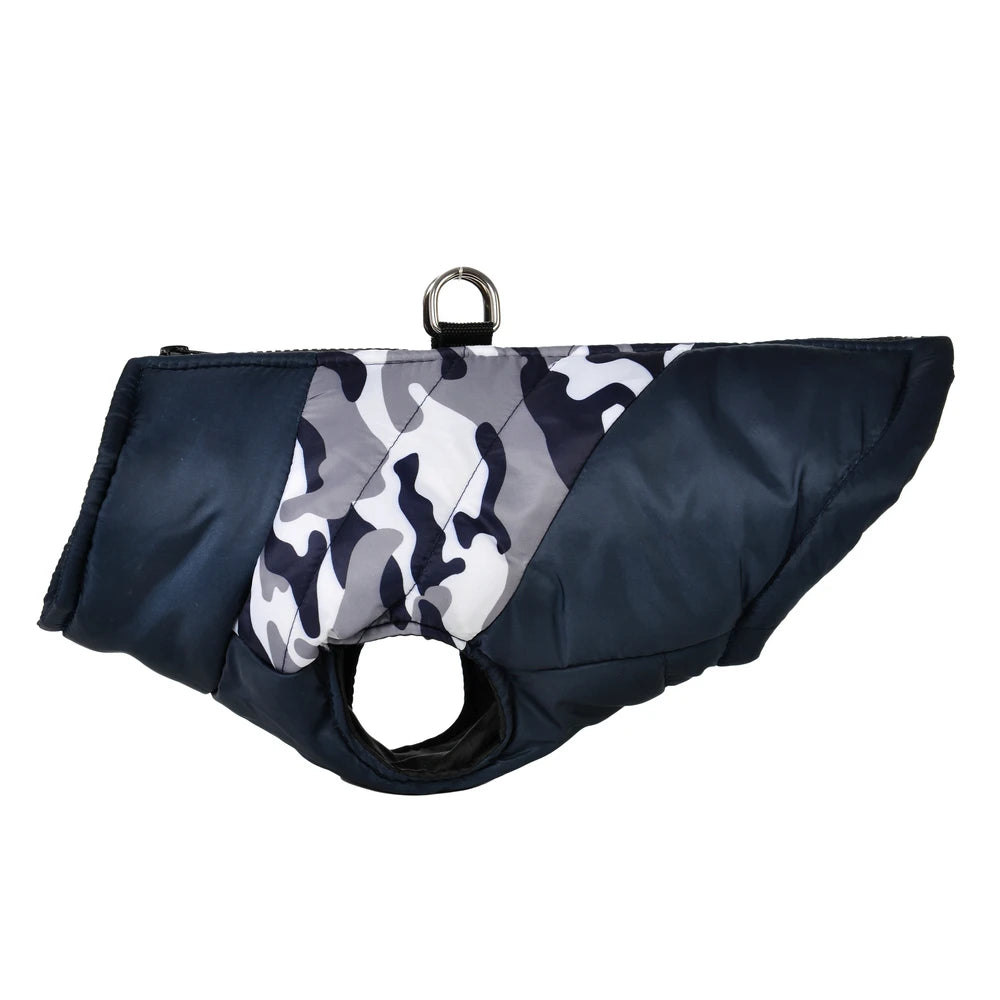 Manteau d'hiver imperméable pour chien, doublé, imprimé camouflage