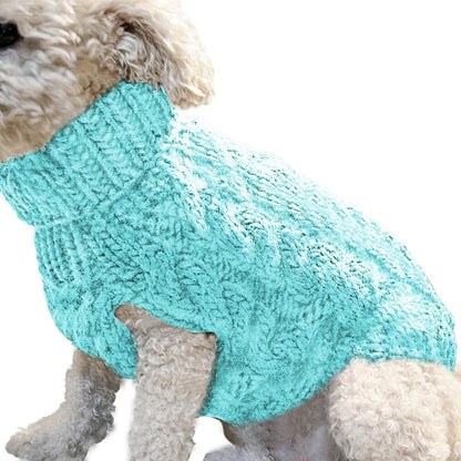 Pull tricoté torsadé pour petit chien, chaud automne-hiver