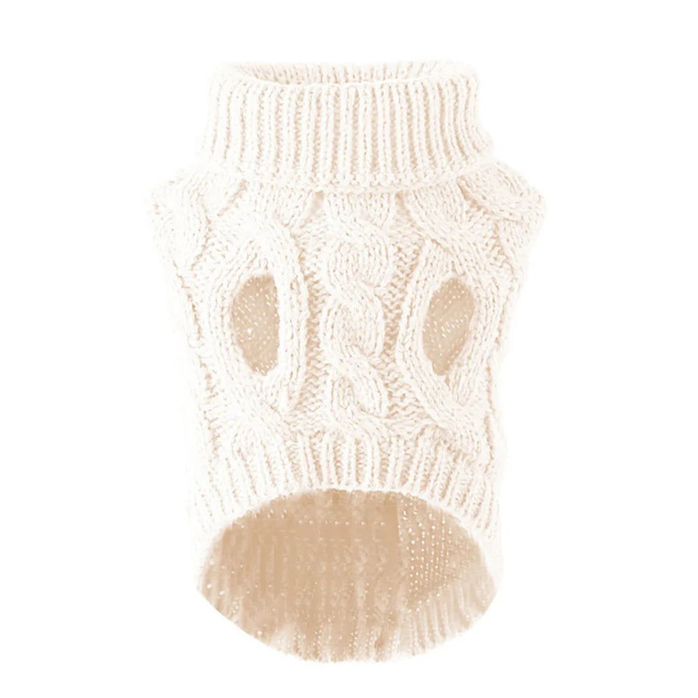 Pull tricoté torsadé pour petit chien, chaud automne-hiver