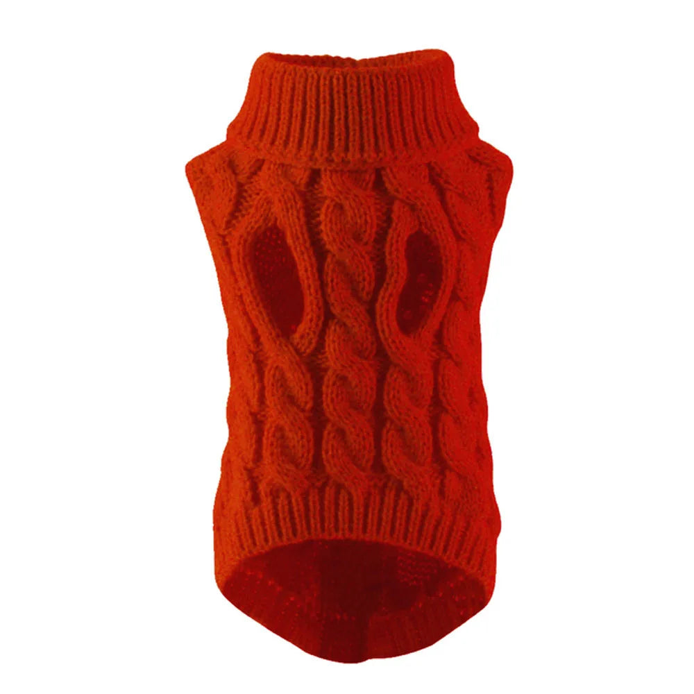 Pull tricoté torsadé pour petit chien, chaud automne-hiver