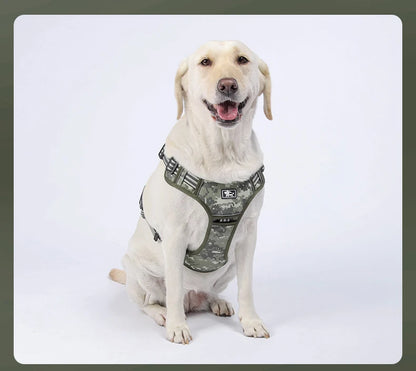 Harnais tactique anti-traction réfléchissant pour chien