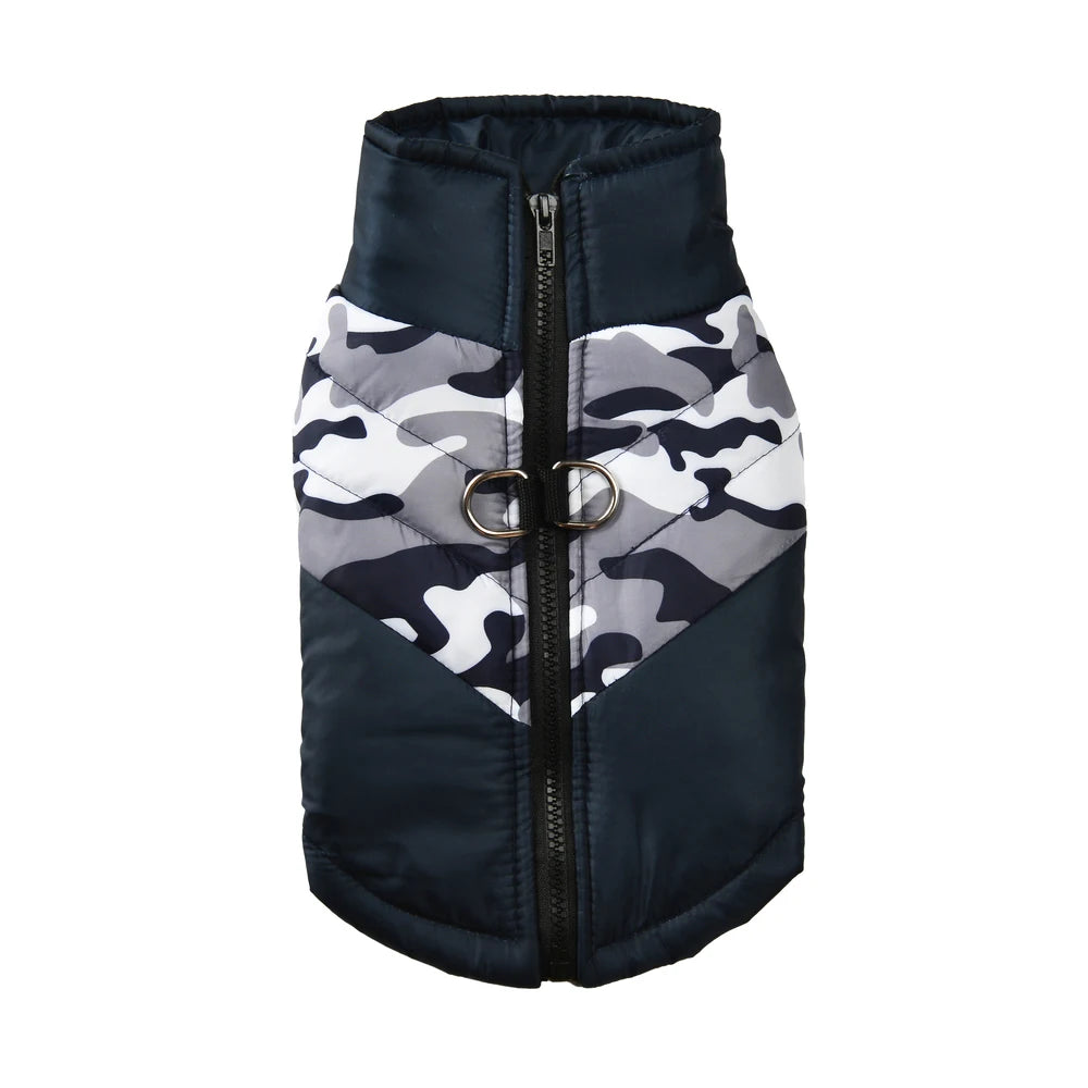 Manteau d'hiver imperméable pour chien, doublé, imprimé camouflage