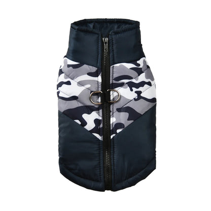 Manteau d'hiver imperméable pour chien, doublé, imprimé camouflage