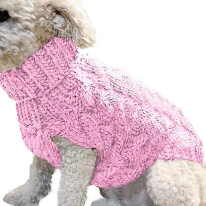 Pull tricoté torsadé pour petit chien, chaud automne-hiver
