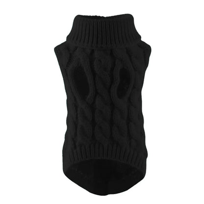 Pull tricoté torsadé pour petit chien, chaud automne-hiver