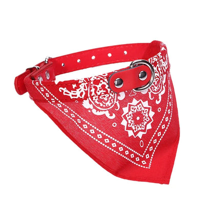 Collier bandana réglable pour chien et chat, foulard en simili-cuir