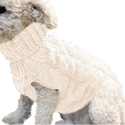 Pull tricoté torsadé pour petit chien, chaud automne-hiver
