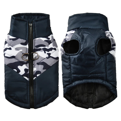 Manteau d'hiver imperméable pour chien, doublé, imprimé camouflage