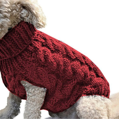 Pull tricoté torsadé pour petit chien, chaud automne-hiver