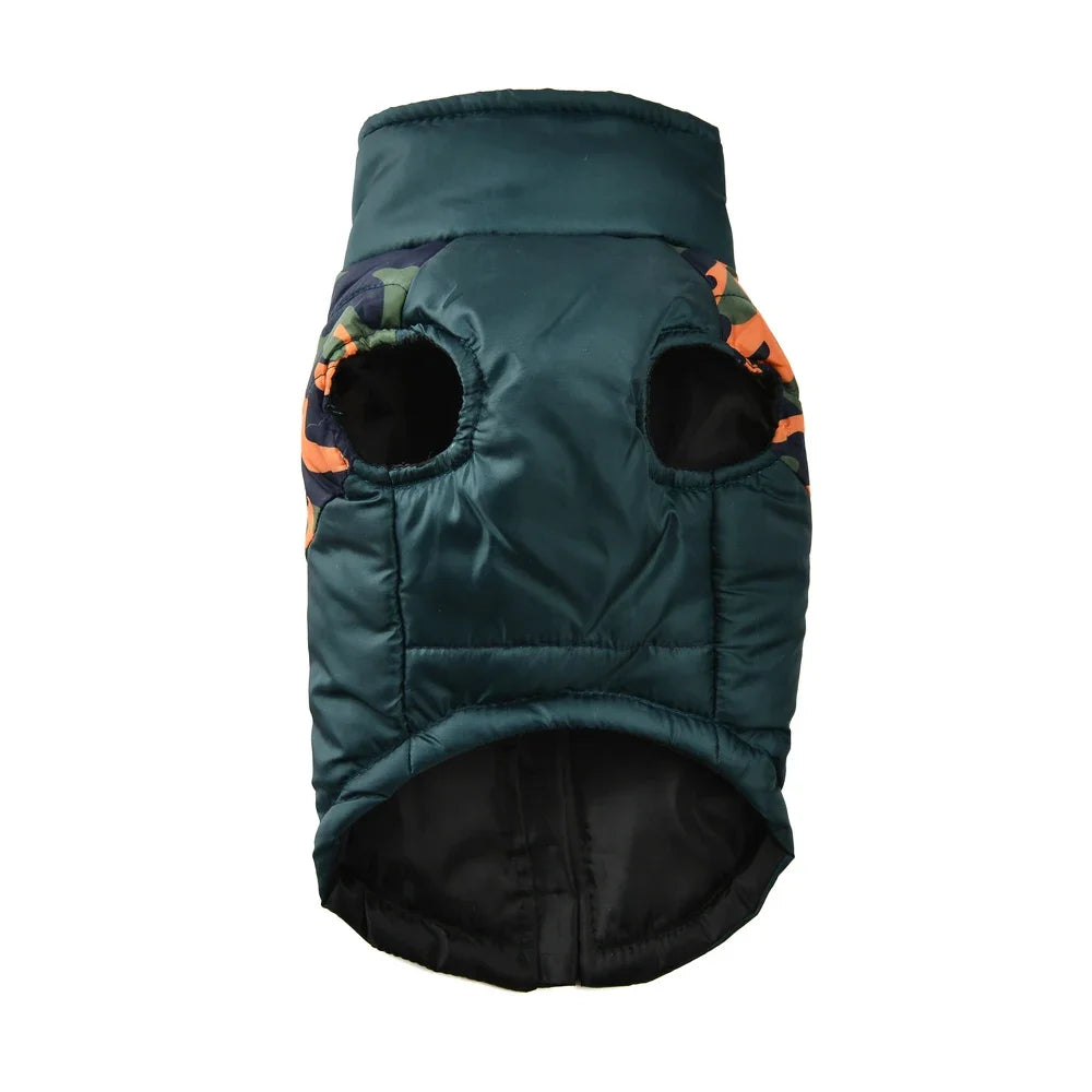 Manteau d'hiver imperméable pour chien, doublé, imprimé camouflage