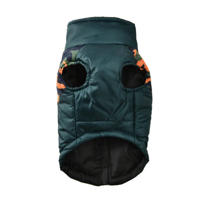 Manteau d'hiver imperméable pour chien, doublé, imprimé camouflage