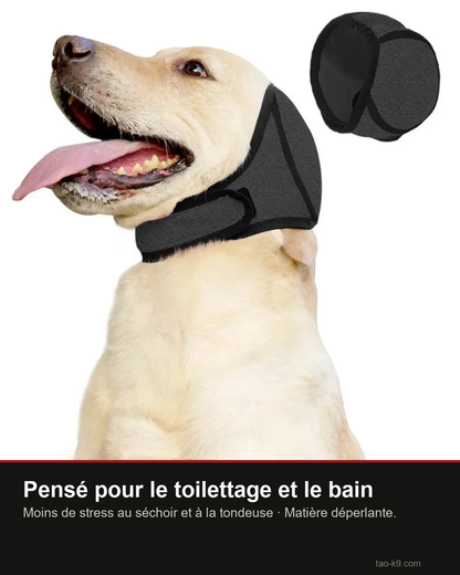 Cache-oreilles pour le toilettage et le bain, matière déperlante