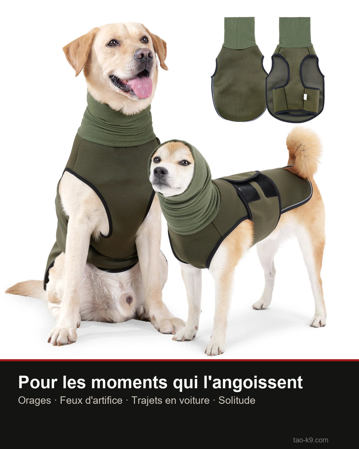 Veste anti-anxiété : orages, feux d'artifice, trajets, solitude